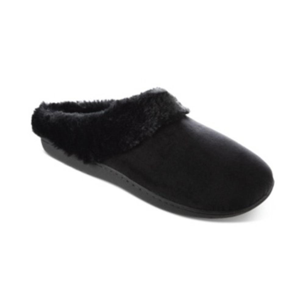 Isotoner Signature Women's Velour‎ Boxed Slippers with Faux-Fur Trim Size 6.5-7